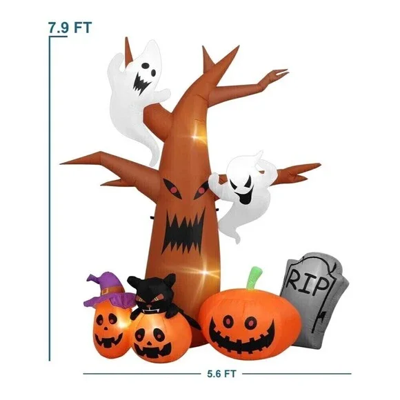 NEW 8 Ft Halloween Inflatables Dead Tree Decorations - Picture 5 of 7